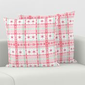 #SAGE Christmas Red Snowflake Plaid ++