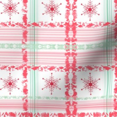 #SAGE Christmas Red Snowflake Plaid ++