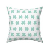 Gender neutral mint cross and abstract plus sign geometric grunge brush strokes scandinavian style print