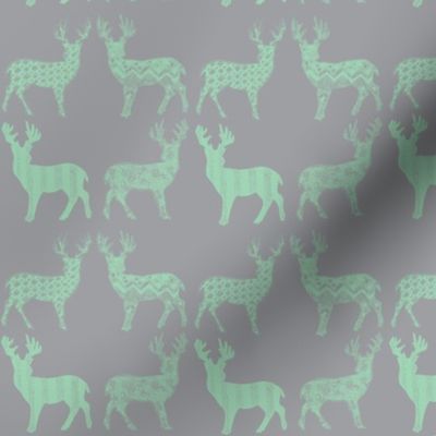 Mint Meadow Deer Mint on Gray