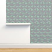 Mint Meadow Deer Mint on Gray