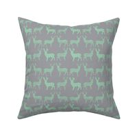 Mint Meadow Deer Mint on Gray