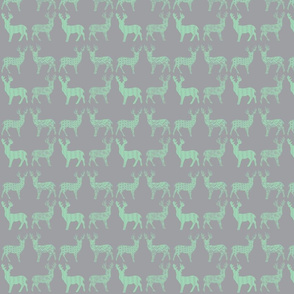 Mint Meadow Deer Mint on Gray