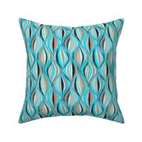 Mid Century Modern Textured Abstract in Turquoise