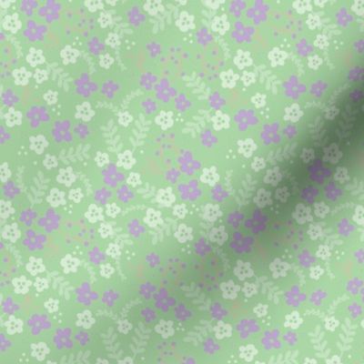 Ava Floral - mint and purple