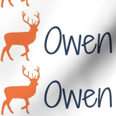 Custom Name Fabric "Owen" with deer and arrows