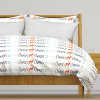 Custom Name Fabric "Owen" with deer and arrows