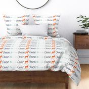 Custom Name Fabric "Owen" with deer and arrows