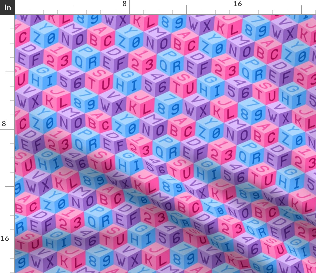 00516129 : alphanumeric cubes : girl
