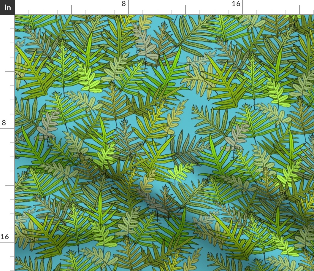 Laua'e Ferns on Turquoise 150