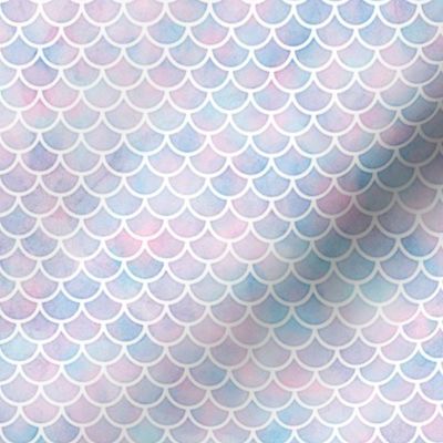 Small Scale Mermaid Scales Pattern in Cotton Candy Watercolor