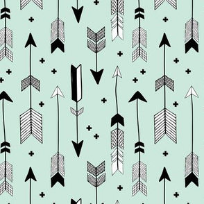 indian summer scandinavian style illustration arrows and geometric crosses gender neutral black and white mint