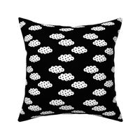 Clouds and dreams black and white sky with stars scandinavian style fabric gender neutral