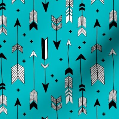 indian summer scandinavian style illustration arrows and geometric crosses boys black and white blue
