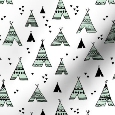 Cool scandinavian camping teepee love soft pastel geometric tent aztec indian summer mint