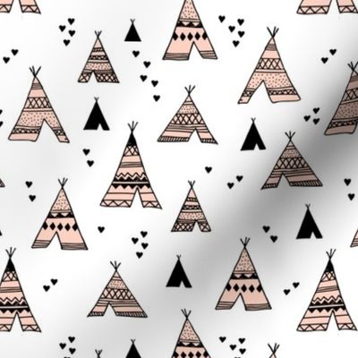 Cool scandinavian camping teepee love soft pastel geometric tent aztec indian summer coral peach