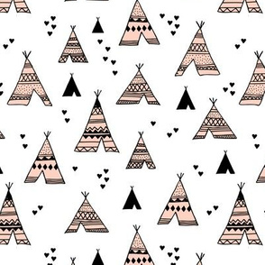 Cool scandinavian camping teepee love soft pastel geometric tent aztec indian summer coral peach