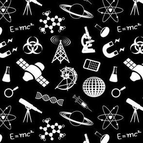 Science Symbols on Black // Small