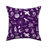 Science Symbols on Dark Purple // Large