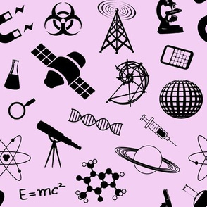 Science Symbols on Pink // Large