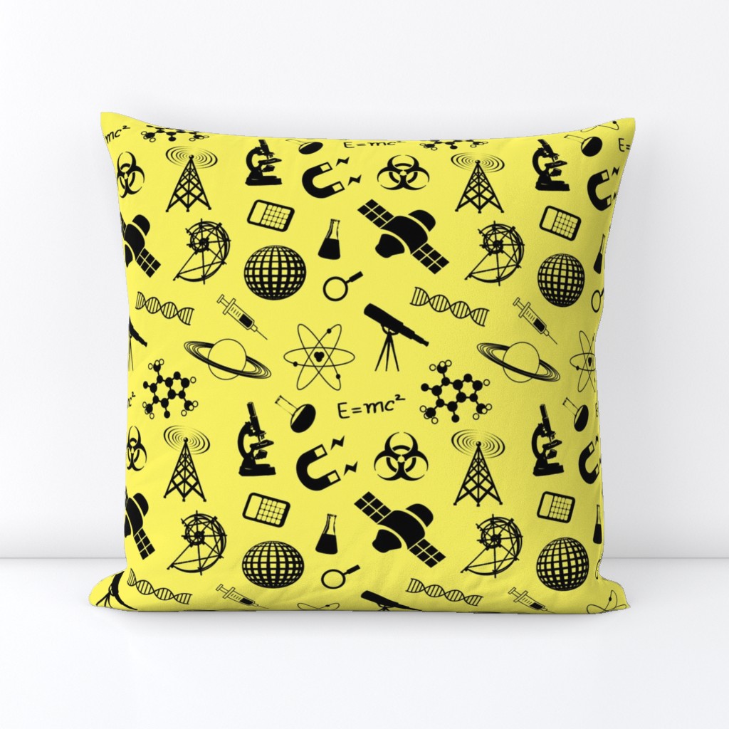 Science Symbols on Yellow // Large