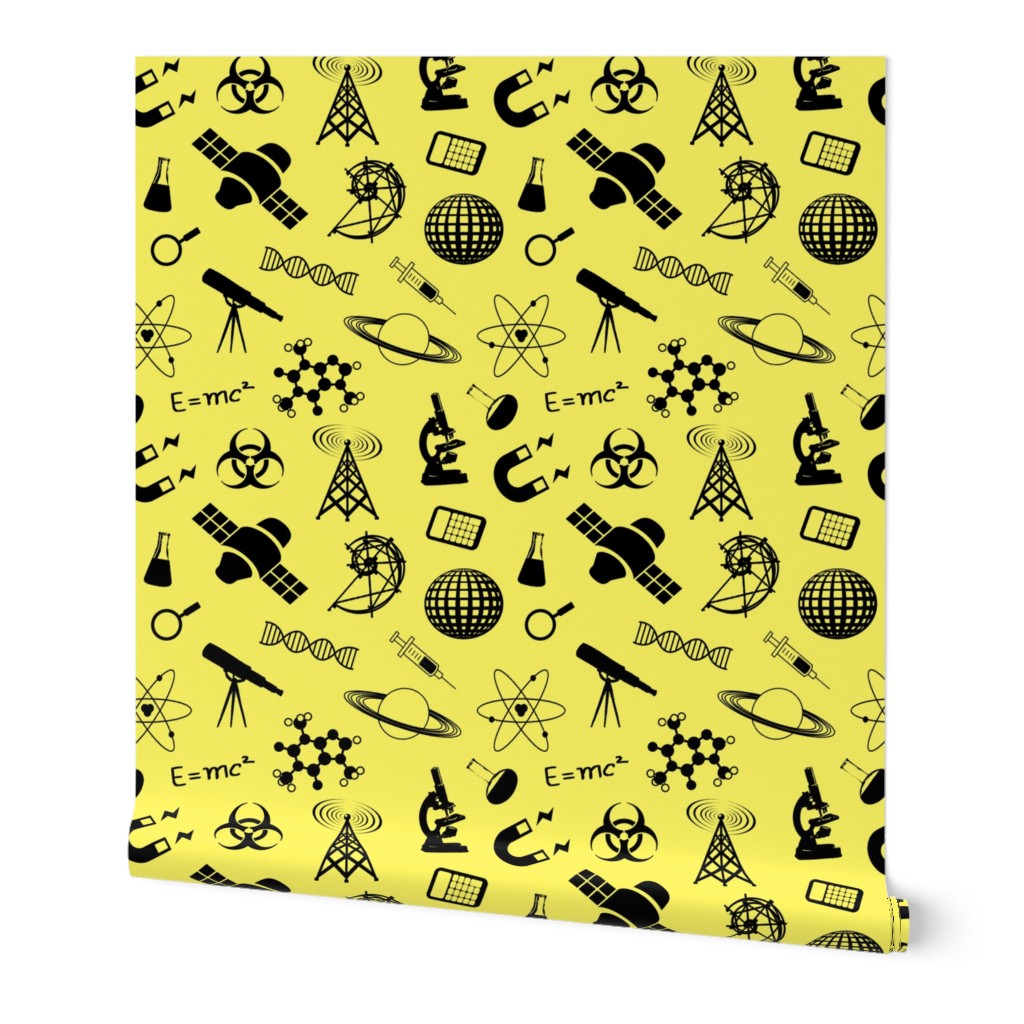 Science Symbols on Yellow // Large