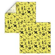 Science Symbols on Yellow // Large