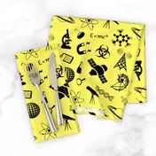 Science Symbols on Yellow // Large