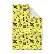 Science Symbols on Yellow // Large