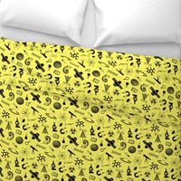 Science Symbols on Yellow // Large