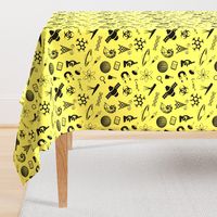 Science Symbols on Yellow // Large