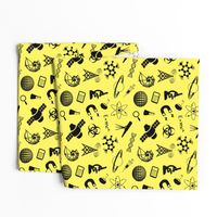 Science Symbols on Yellow // Large