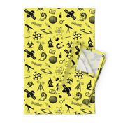 Science Symbols on Yellow // Large