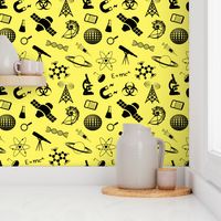 Science Symbols on Yellow // Large