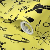 Science Symbols on Yellow // Large
