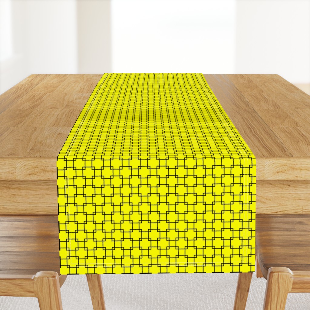 Black Overlapping Squares on Yellow