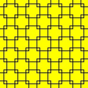 Black Overlapping Squares on Yellow