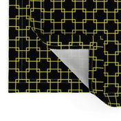 Yellow Overlapping Squares on Black