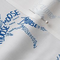 Moose Calligram blue on white