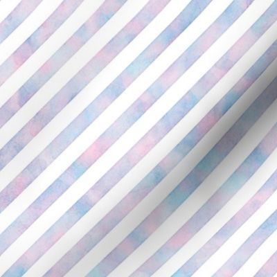 Diagonal Stripe Pattern in Cotton Candy Watercolor