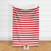 Horizontal Stripes Circus Stripes Red : 2 inch wide