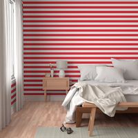 Horizontal Stripes Circus Stripes Red : 2 inch wide