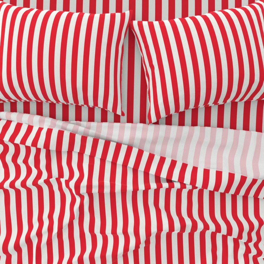 Vertical Stripes Red Circus Stripes : 1 inch wide