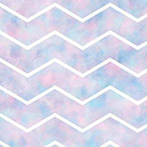 Thin Chevron Pattern in Cotton Candy Watercolor