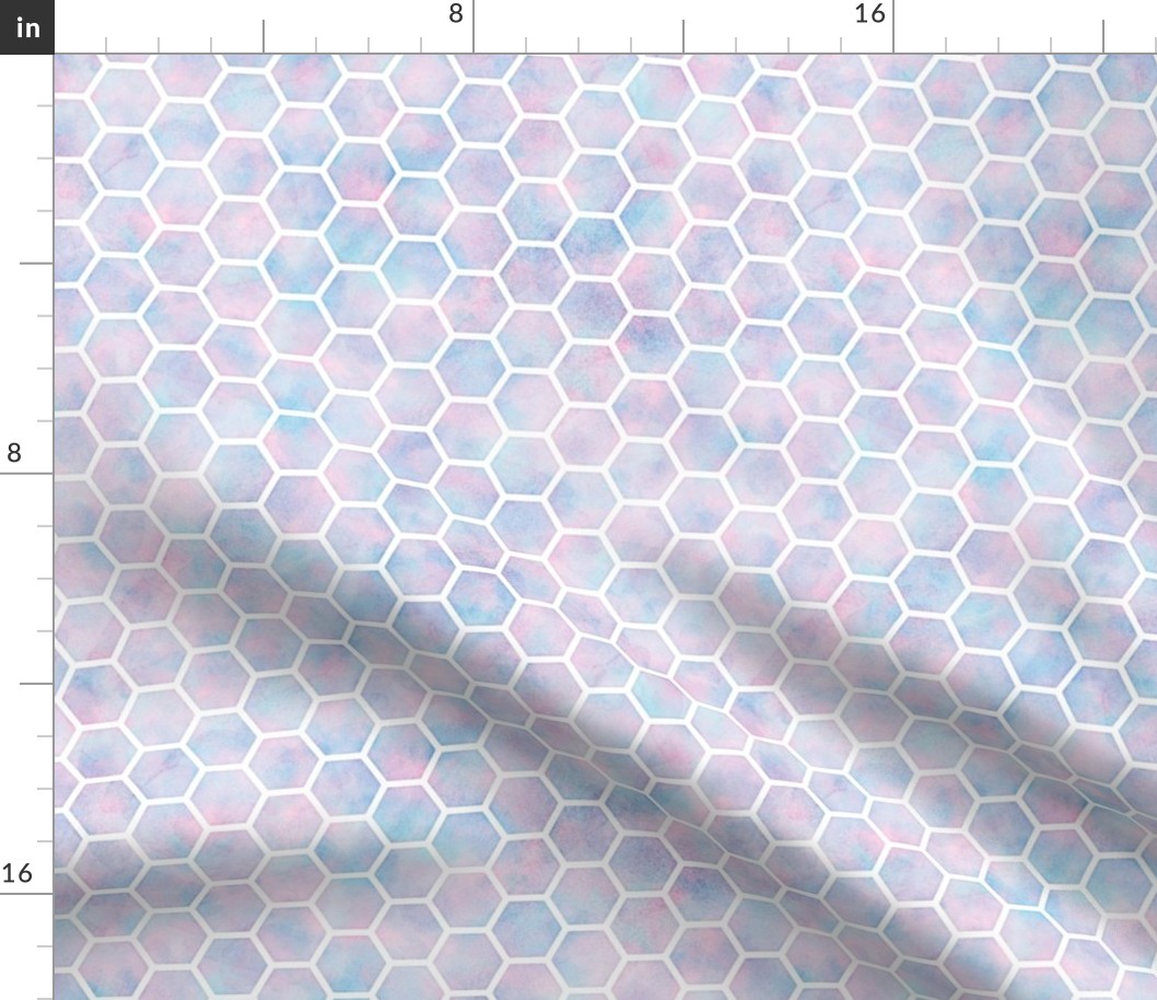 Honey Comb Pattern in Cotton Candy Watercolor