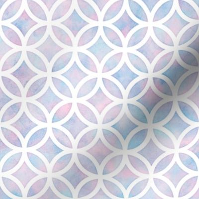 Lattice Circle Pattern in Cotton Candy Watercolor
