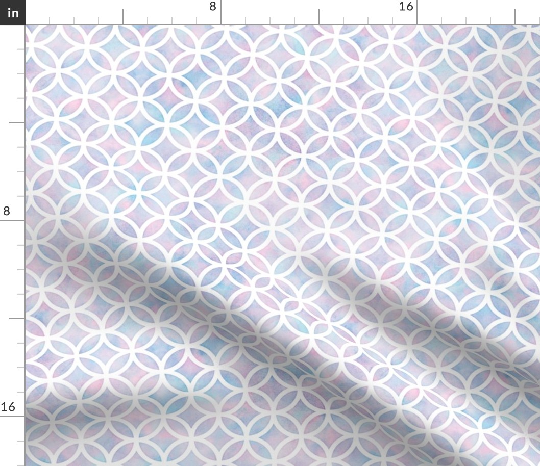 Lattice Circle Pattern in Cotton Candy Watercolor
