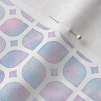 Lattice Squares Pattern in Cotton Candy Watercolor