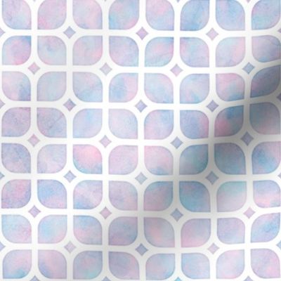 Lattice Squares Pattern in Cotton Candy Watercolor