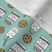 milk and cookies // mint food kids cute novelty railroad print